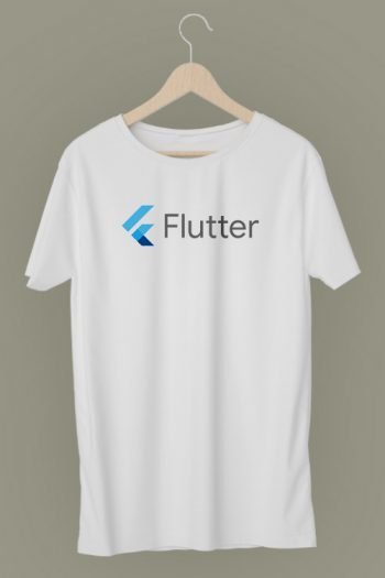 Flutter Tshirts White| Coding Tshirts - MerchShop.in