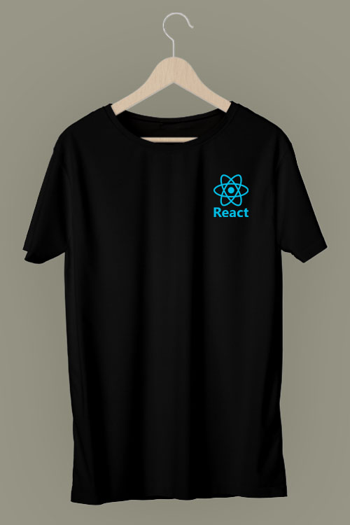 React JS Pocket logo-t-shirt
