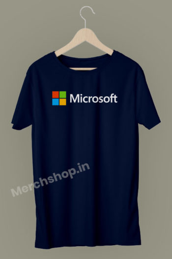 microsoft-unisex-half-sleeve-t-shirt-navy-blue